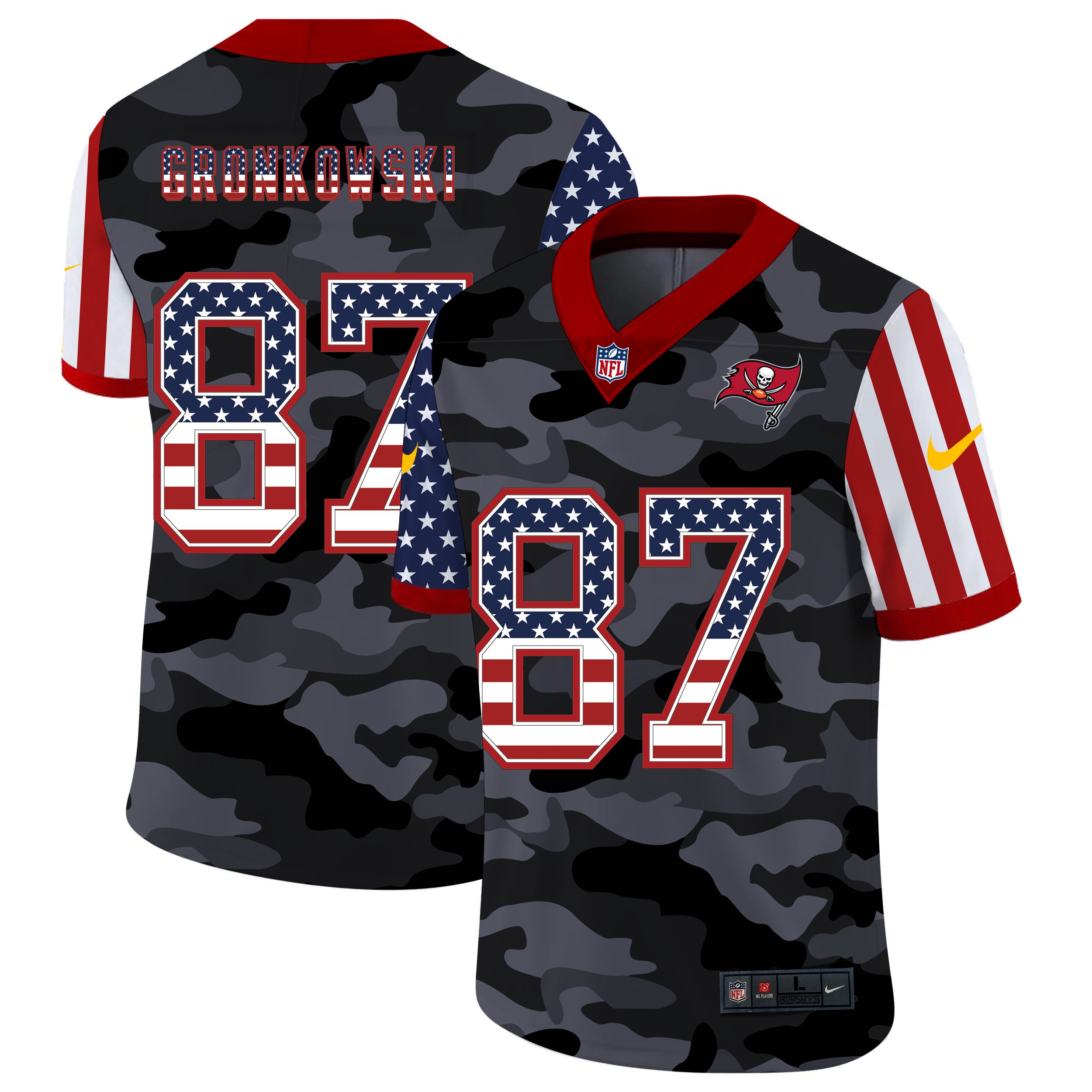 Men Tampa Bay Buccaneers #87 Gronkowski 2020 Nike USA Camo Salute to Service Limited NFL Jerseys